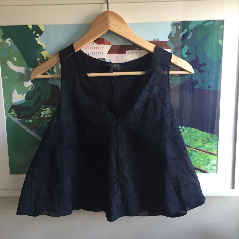 rag & bone 'Augusta' Fil Coupé Cotton Crop Tank